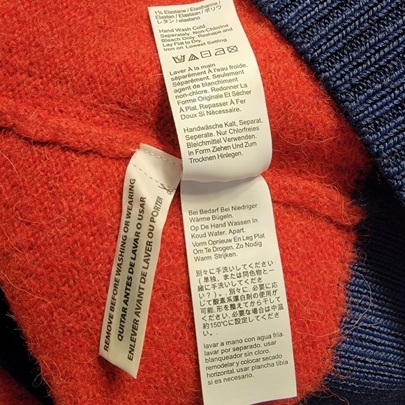 J Crew Sz M/L Colorblock Crewneck Sweater In Heather Rose Alpaca Wool - Picture 7 of 9